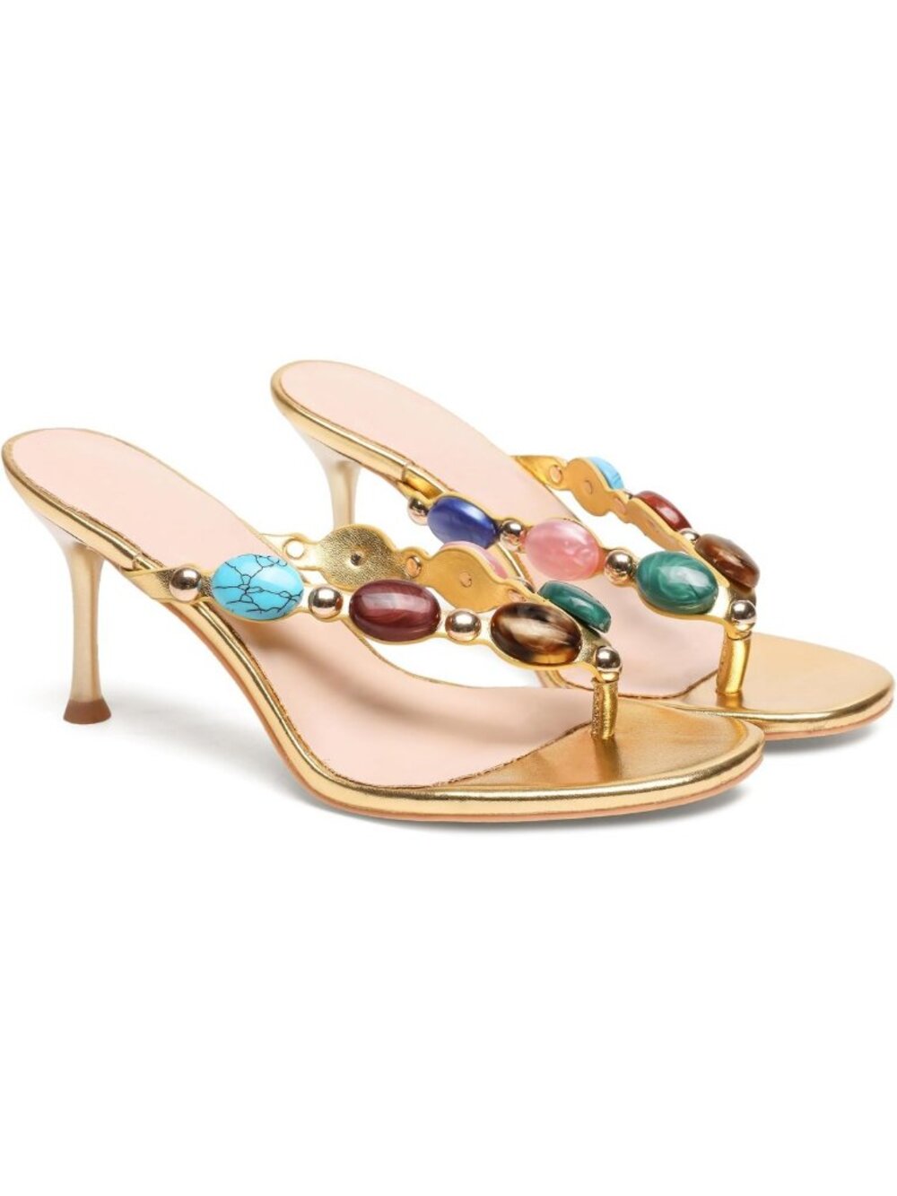 Jeweled Strappy Sandals for Women - Summer Kitten Heels & Flip Flops